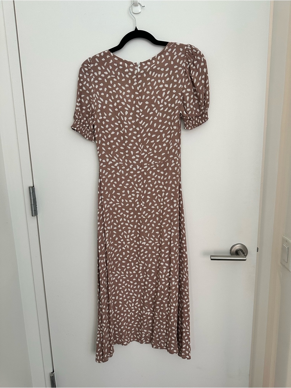 Petal & Pup Blush Beige Dot Square-Neck Midi Dress - Picture 3 of 5